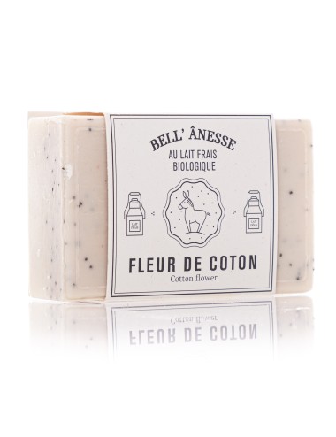 SAVON BI FACE AU LAIT D'ÂNESSE BIO FLEUR DE COTON EXFOLIANT