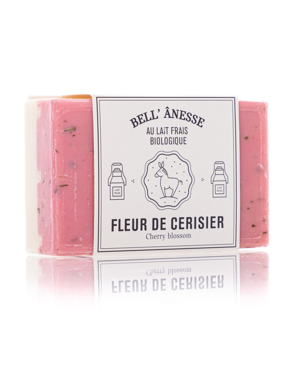 SAVON BI FACE AU LAIT D'ÂNESSE BIO FLEUR DE CERISIER EXFOLIANT