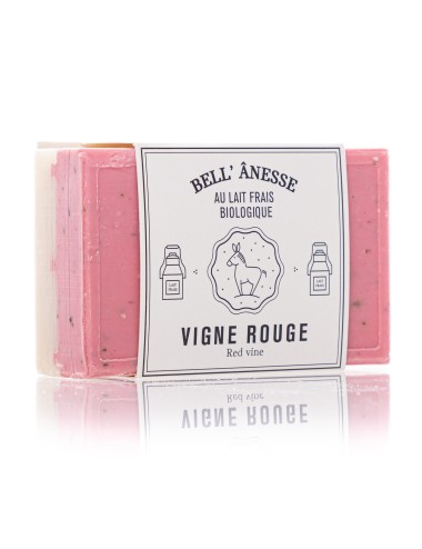 SAVON BI FACE AU LAIT D'ÂNESSE BIO VIGNE ROUGE EXFOLIANT