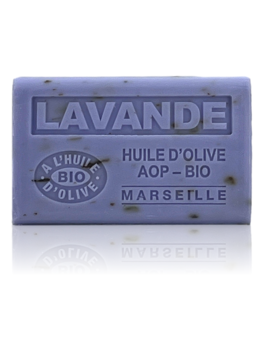 SAVON À L'HUILE D'OLIVE AOP-BIO LAVANDE BROYÉE