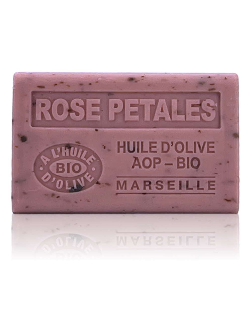 SAVON À L'HUILE D'OLIVE AOP-BIO ROSE PETALES EXFOLIANT