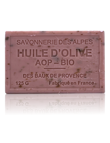 SAVON À L'HUILE D'OLIVE AOP-BIO ROSE PETALES EXFOLIANT